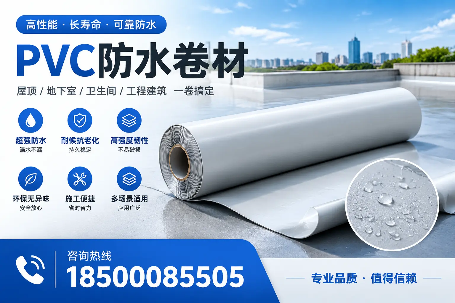 PVC防水卷材的防水效果评测,适合商丘的科学依据